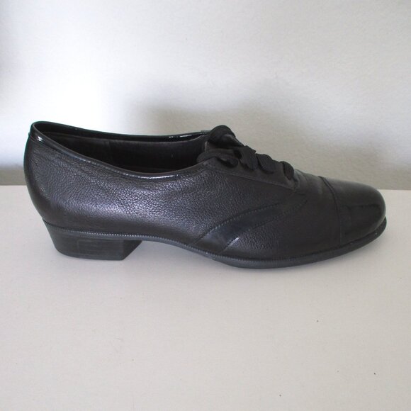 Munro American Womens Black Leather Lace-up Cap Toe Oxford Shoe NWOB - Size 6.5M - Picture 3 of 8